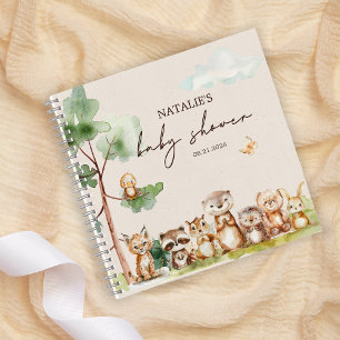 Woodland Animals Boho Baby Shower Notebook