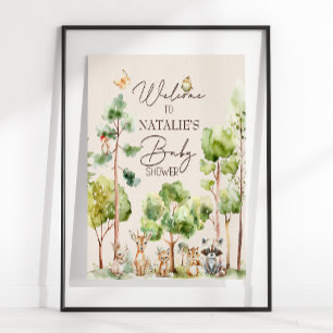 Woodland Animals Boho Baby Shower Sign