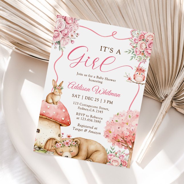 Woodland Animals Boho Girl Baby Shower  Invitation (Creator Uploaded)