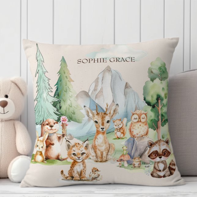 Woodland Animals Boho Rustic Baby Cushion (Creator Uploaded)
