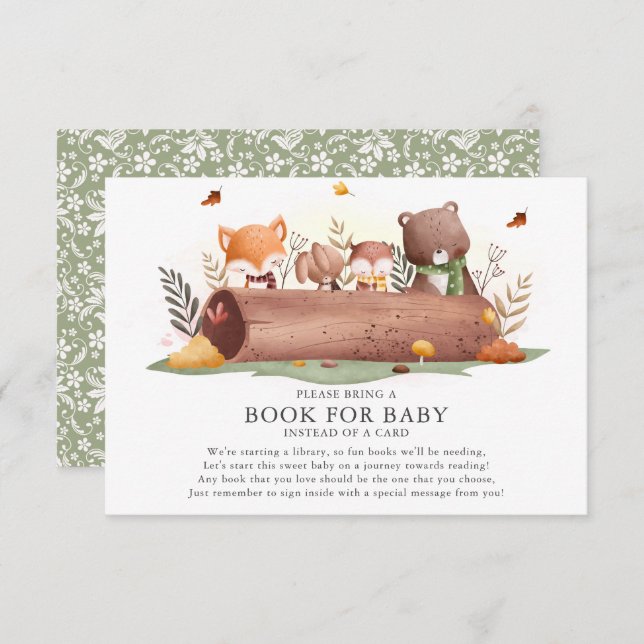 Woodland Animals Book for Baby Enclosure Card (Front/Back)