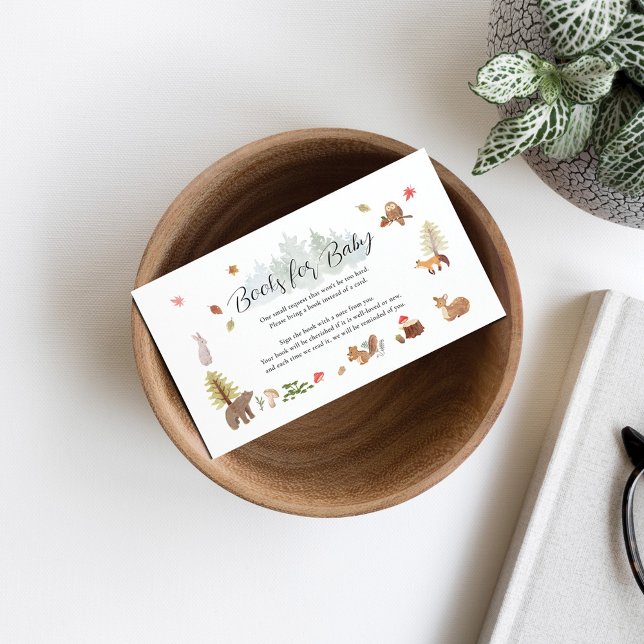 Woodland Animals Book Request Baby Shower Enclosure Card (Woodland Animals Book Request for Baby Shower Enclosure Card)