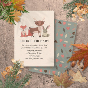 Woodland Animals Book Request Forest Baby Shower Enclosure Card