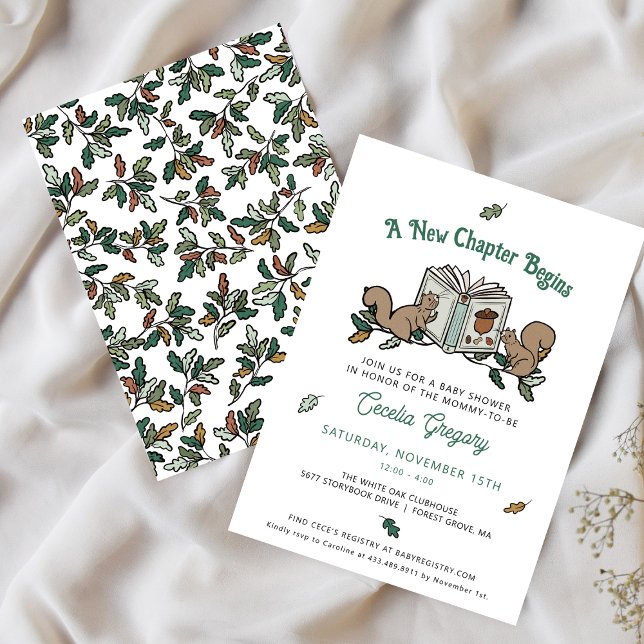 Woodland Animals Book Themed Baby Shower Invitation (One of a kind woodland baby shower invitations - original artwork by Tiffany Duffy)