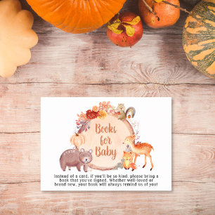Woodland Animals Books For Baby Autumn Shower Enclosure Card