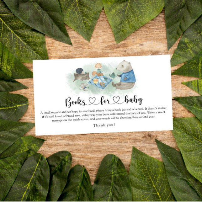 Woodland animals - books for baby ticket enclosure card (Creator Uploaded)