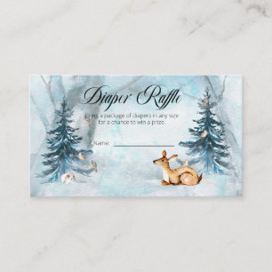 Woodland Animals Boy Baby Shower Diaper Raffle Enc Enclosure Card