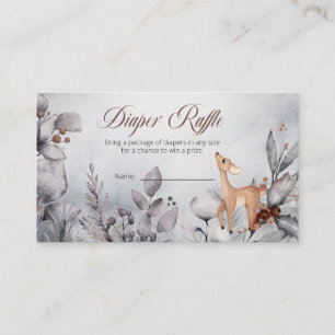 Woodland Animals Boy Baby Shower Diaper Raffle  Enclosure Card