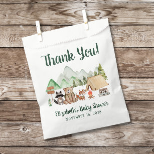 Woodland Animals Camping Baby Shower Thank You Favour Bag