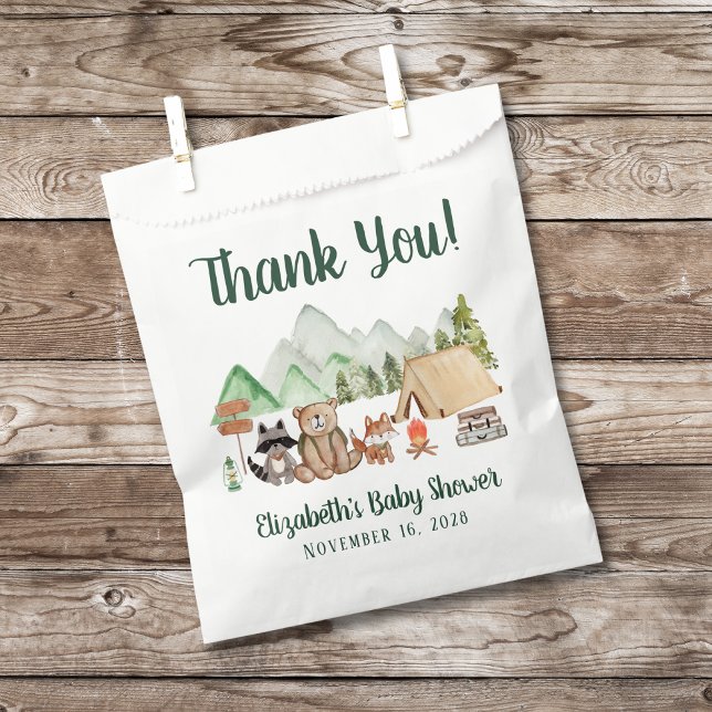 Woodland Animals Camping Baby Shower Thank You Favour Bag (Creator Uploaded)
