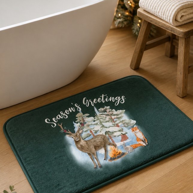 Woodland Animals Christmas Bath Mat (Creator Uploaded)