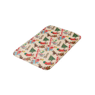 Woodland Animals Christmas Bath Mat