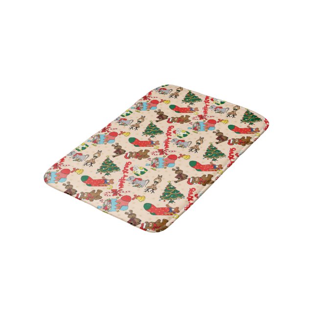 Woodland Animals  Christmas Bath Mat (Angled)