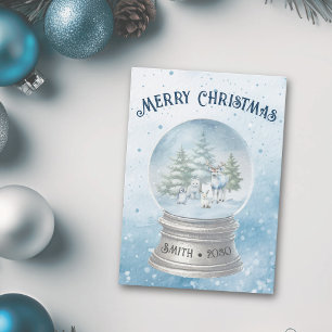 Woodland Animals Christmas Flat Holiday Card