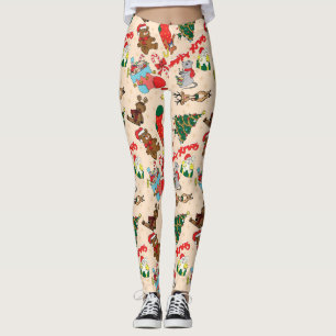 Woodland Animals Christmas Leggings