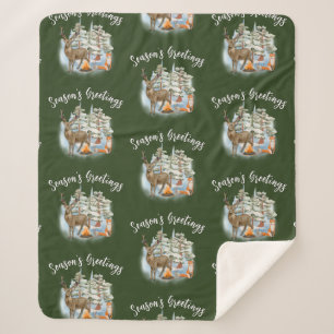 Woodland Animals Christmas Medium Sherpa Blanket