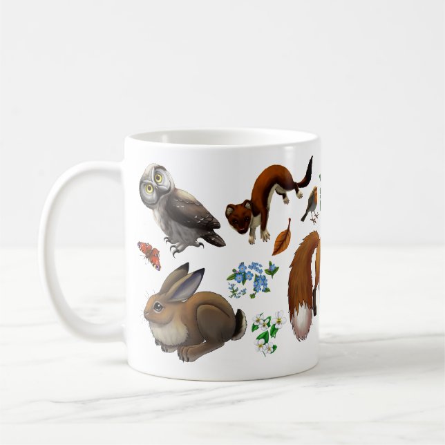 Woodland Animals coffee mug (Left)