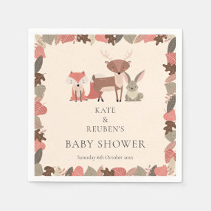 Woodland Animals Couples Baby Shower Sprinkle Napkin