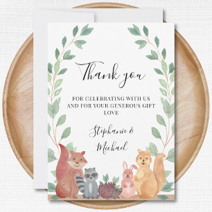 Woodland Animals Couples Baby Shower Thank You Card