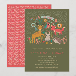 Woodland Animals Couples' Shower Invitation