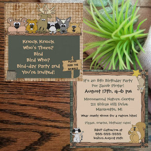 Woodland Animals Custom Birthday Invitation