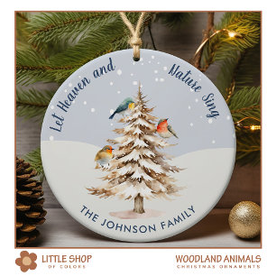 Woodland Animals Customisable Photo Ceramic Ornament