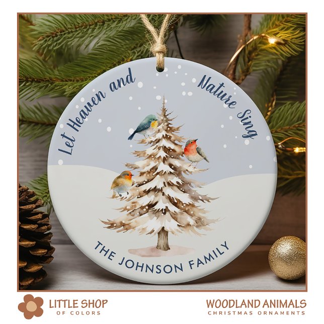 Woodland Animals Customisable Photo Ceramic Ornament (Creator Uploaded)