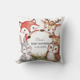Woodland Animals Cute Baby Shower Cushion
