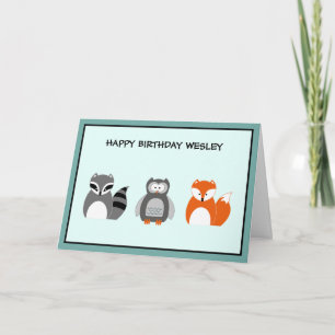 Woodland Animals Cute Birthday Card