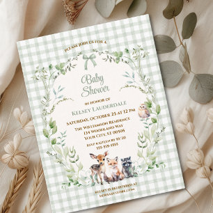 Woodland Animals Cute Gender Neutral Baby Shower Invitation Postcard