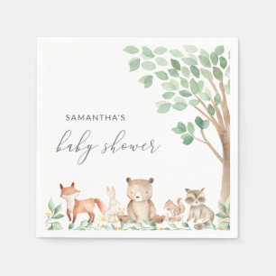 Woodland Animals Cute Gender Neutral Baby Shower Napkin