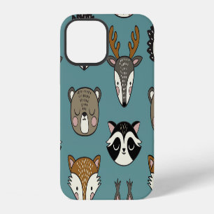 Woodland Animals Cute Vintage Pattern iPhone 12 Case