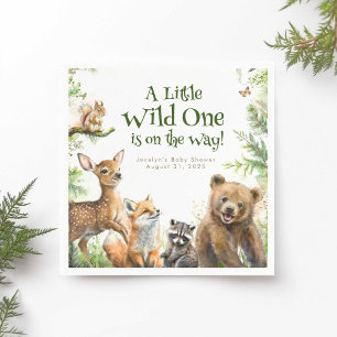 Woodland Animals Cute Wild One Napkin