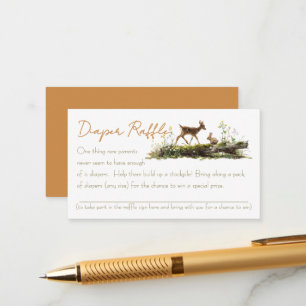 Woodland Animals Diaper Raffle Baby Shower Enclosure Card