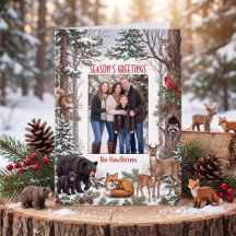 Woodland Animals Family Photo Season’s Greetings