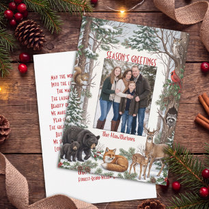 Woodland Animals Family Photo Season’s Greetings Holiday Card