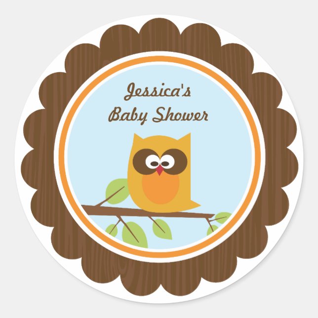 Woodland Animals Favour Bag Label Sticker (Front)