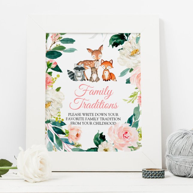 Woodland Animals Favourite Family Traditions Sign (Creator Uploaded)