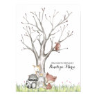 Woodland Animals Fingerprint Baby Shower Poster