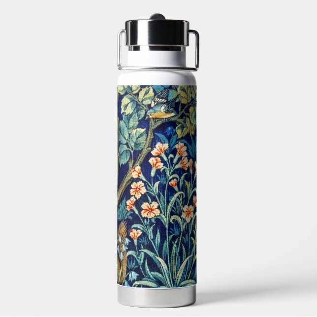 Woodland Animals & Flowers, William Morris Water Bottle (Back)