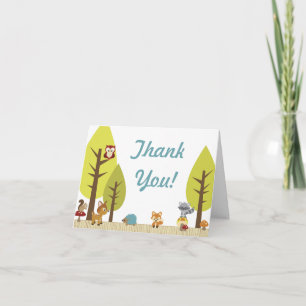 Woodland Animals Folded Thank You Card 2