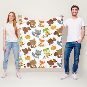 Woodland Animals, Forest Animals, Fall Animals Fleece Blanket