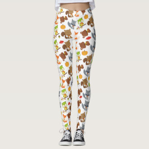 Woodland Animals, Forest Animals, Fall Animals Leggings