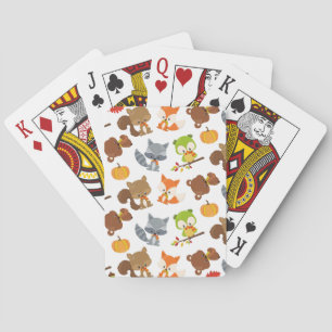 Woodland Animals, Forest Animals, Fall Animals Playing Cards