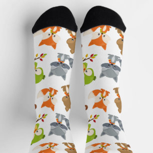 Woodland Animals, Forest Animals, Fall Animals Socks