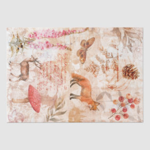 Woodland Animals Forest Antique Vintage Decoupage Tissue Paper