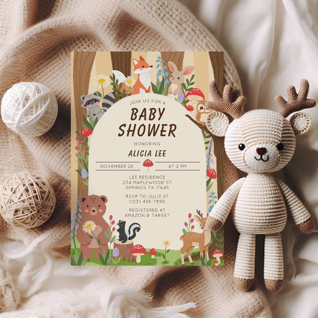 Woodland Animals Forest Baby Shower Invitation (Creator Uploaded)