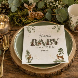 Woodland Animals Forest Baby Shower Napkin