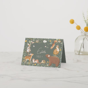 Woodland Animals Forest Baby Shower Place Card