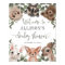 Woodland animals forest baby shower welcome sign